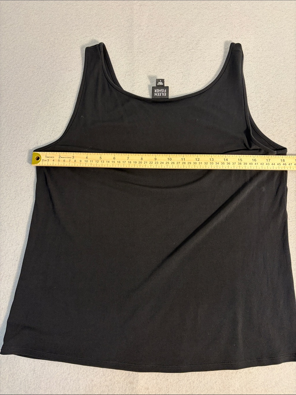 Eileen Fisher Black Relaxed Scoop Neck Tank - Picture 6 of 7